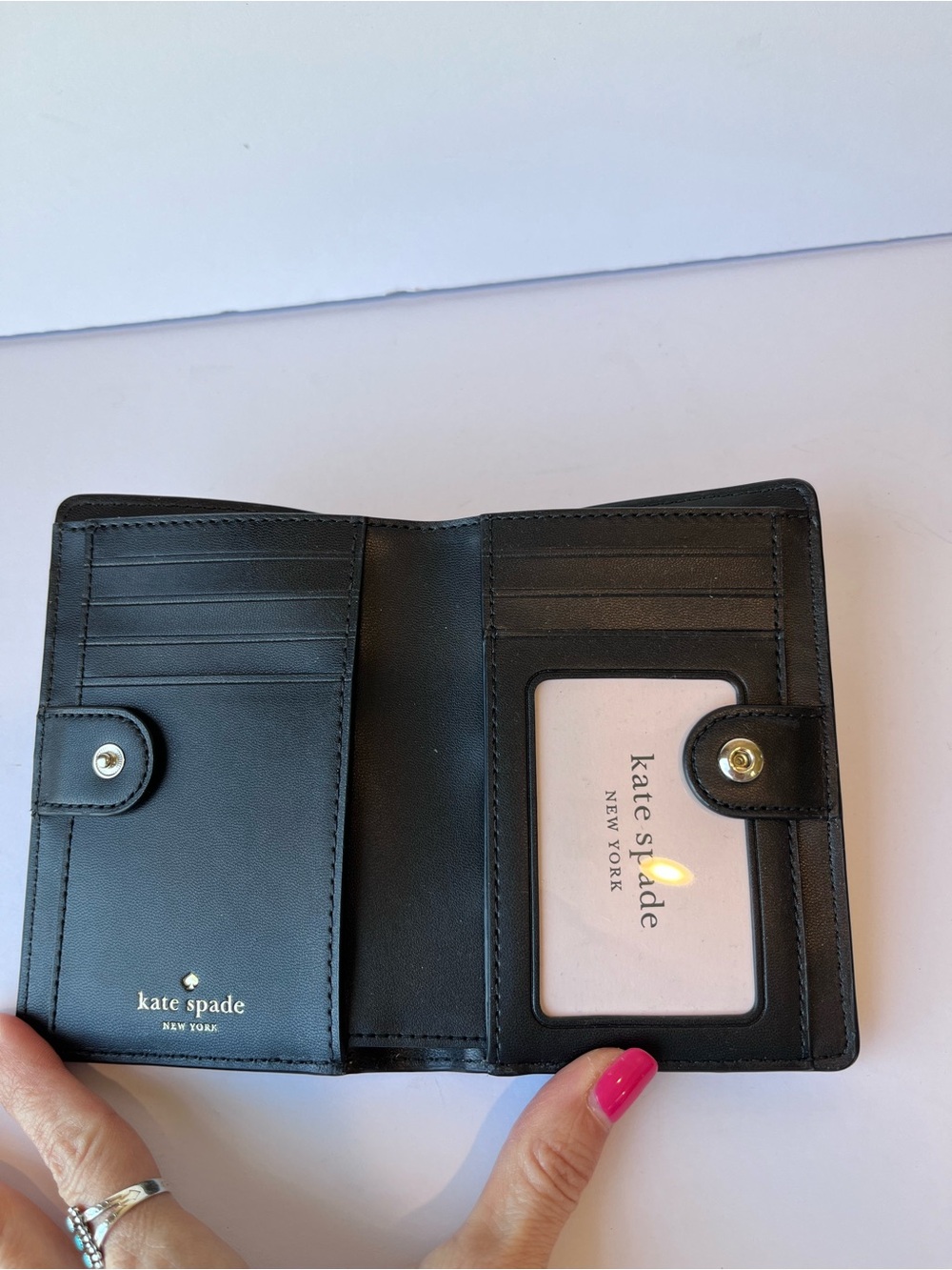 Kate Spade Tellie Two Tone Black Cream Colorblock Wallet - Picture 5 of 9